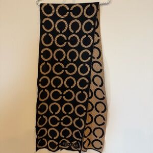 Coach camel and brown logo Signature scarf size 78" x 14"